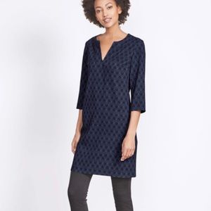 Boden easy notch tunic dress carbon blue evergreen